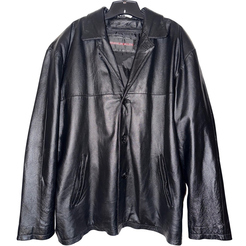 Franklin Allen‎ Vintage Genuine Leather Button Up Blazer Jacket Men Size large